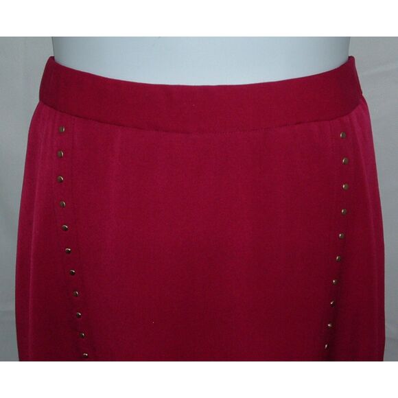 CATHERINES Plus Sz 0X Church Office Elastic Comfort Waist Studded Lined Skirt - Picture 2 of 5